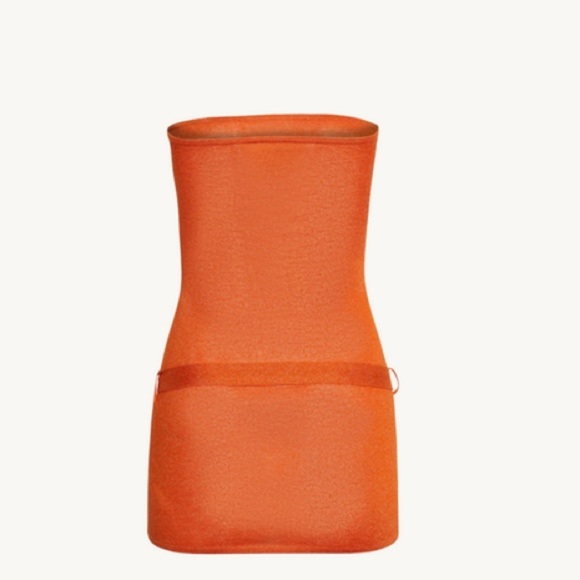 New! Asta Resort Giselle Strapless Belted Mini Dress in Sunset 🧡 Small - Picture 4 of 16